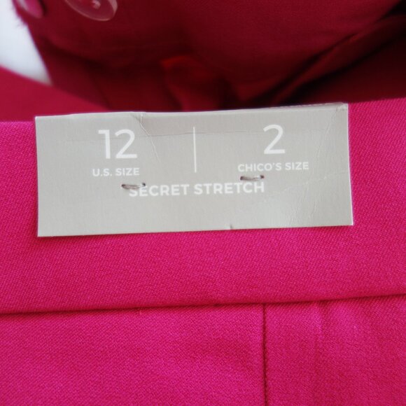 Chicos Secret Stretch Bermuda Shorts Berry Pink (Sz 12 Chico 2) NWT! - Picture 6 of 9
